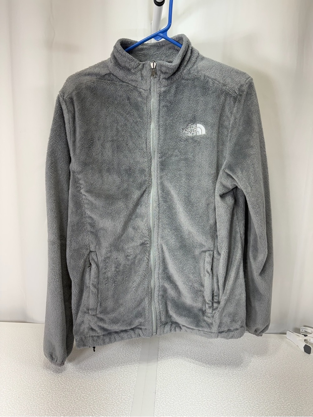 The North Face Light Gray Teddy Fleece Full-Zip Jacket 4337